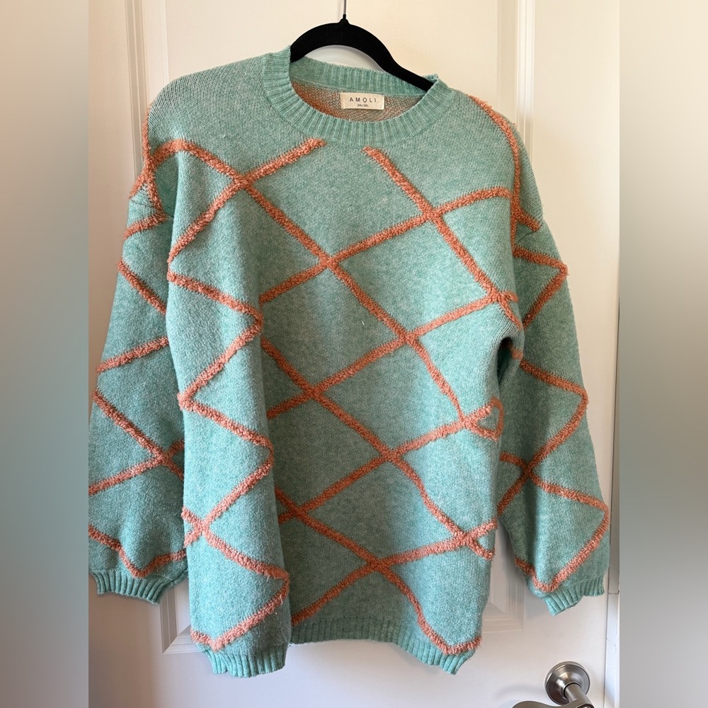 Teal and Orange Women's Sweater